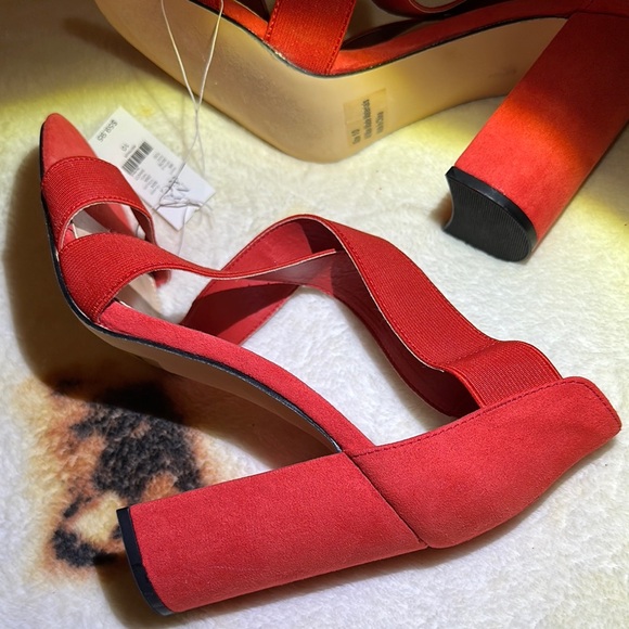 Women's Red Strappy Sandals - Picture 15 of 16